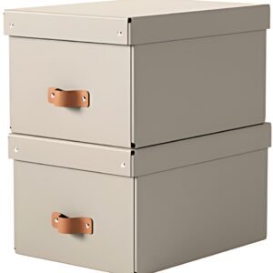 LEITZ Boîte de rangement Puro, carton, 17 L, set de 2, beige
