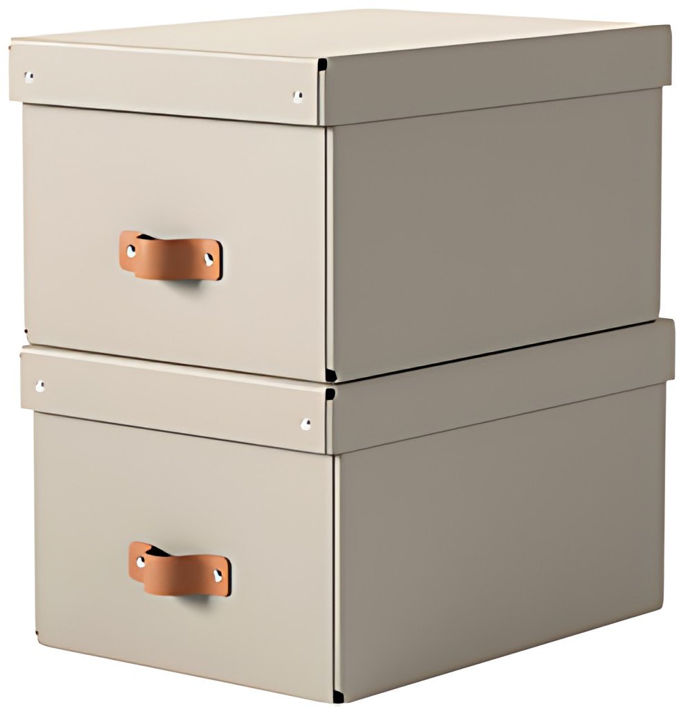 LEITZ Boîte de rangement Puro, carton, 17 L, set de 2, beige