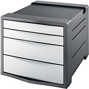 Esselte Module de classement Europost, 4 tiroirs, gris/blanc