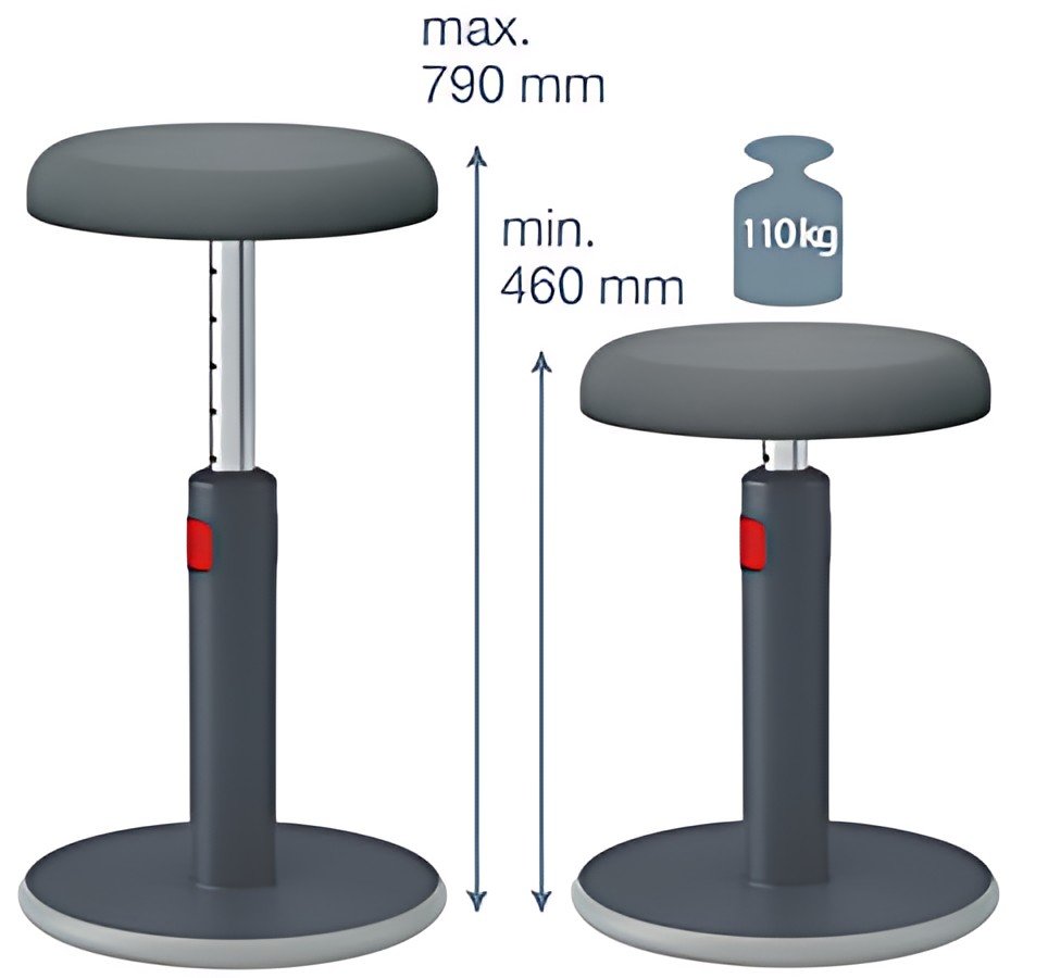 LEITZ Tabouret assis-debout Ergo Cosy Active, gris