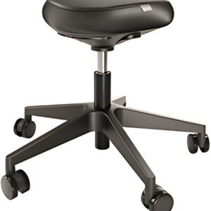 LEITZ Tabouret Ergo, roulettes et assise confortable, noir