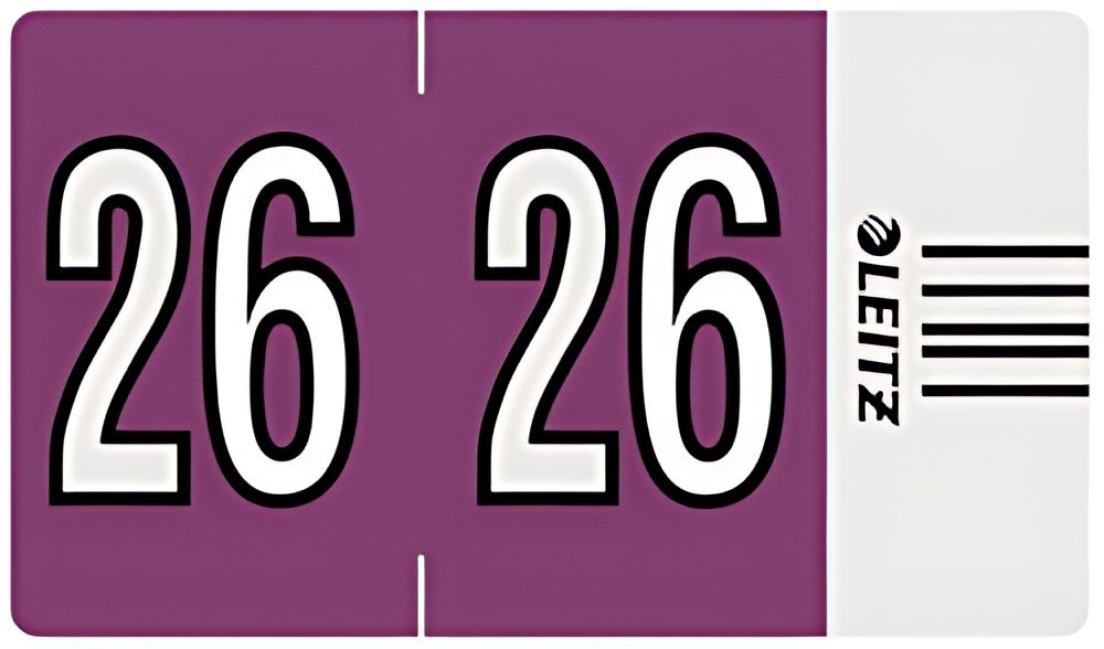 LEITZ Étiquette année Orgacolor "26", sur bande, violet