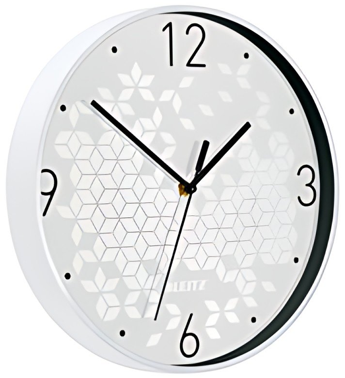 LEITZ Horloge murale WOW, mouvement à quartz, blanc