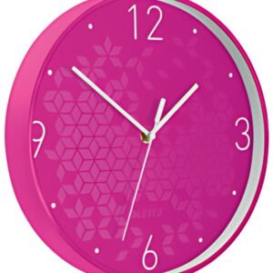 LEITZ Horloge murale WOW, mouvement à quartz, rose