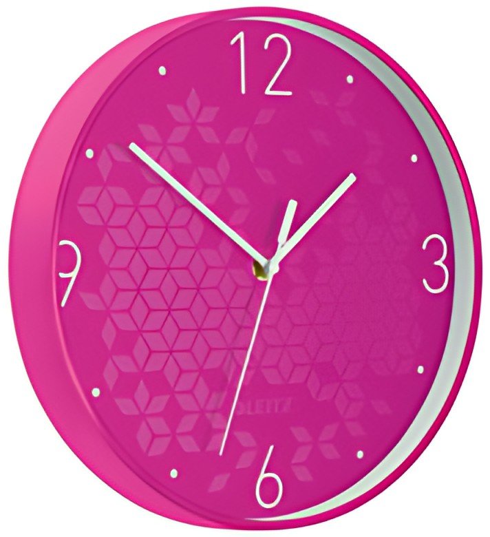 LEITZ Horloge murale WOW, mouvement à quartz, rose