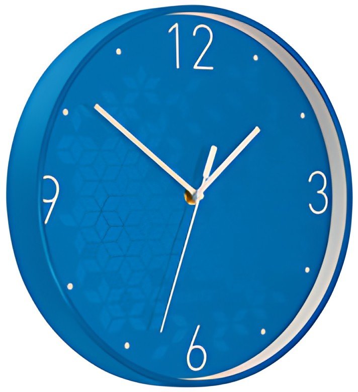 LEITZ Horloge murale WOW, mouvement à quartz, bleu