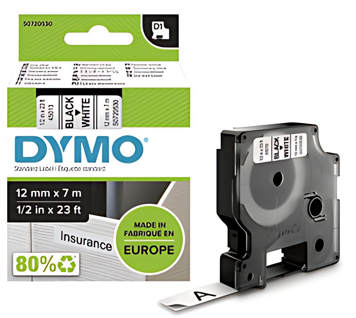 DYMO Ruban d'étiquette D1 noir/vert, 19 mm x 7 m