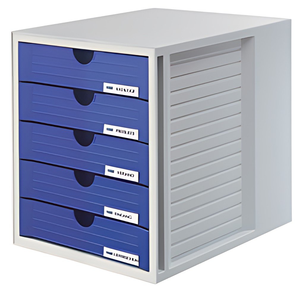 HAN Module de classement SYSTEMBOX, 5 tiroirs, gris/bleu