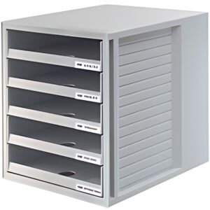 HAN Module de classement, 5 tiroirs ouverts, gris clair