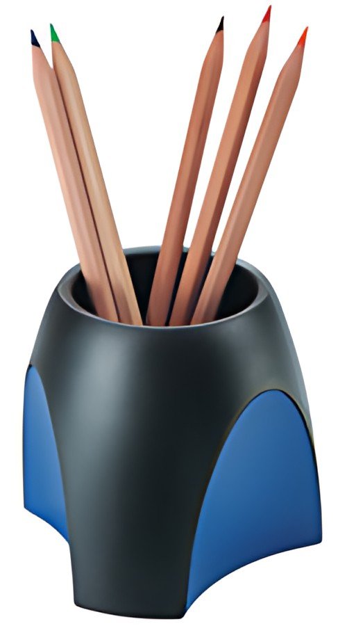 HAN Pot à crayons DELTA, polystyrène, noir/bleu