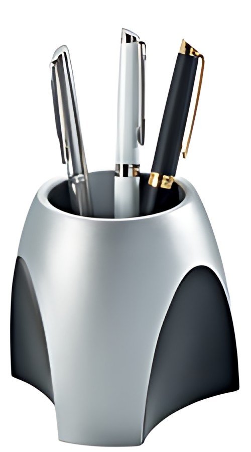 HAN Pot à crayons DELTA Silber Edition, argent/noir