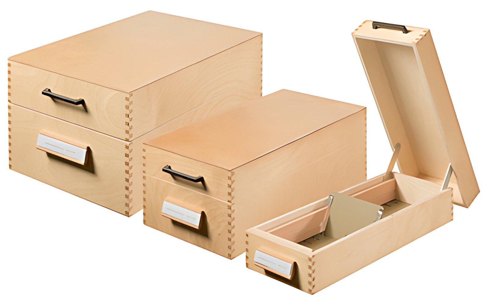 HAN Boîte à fiches en bois pour 1.500 fiches, A7 paysage