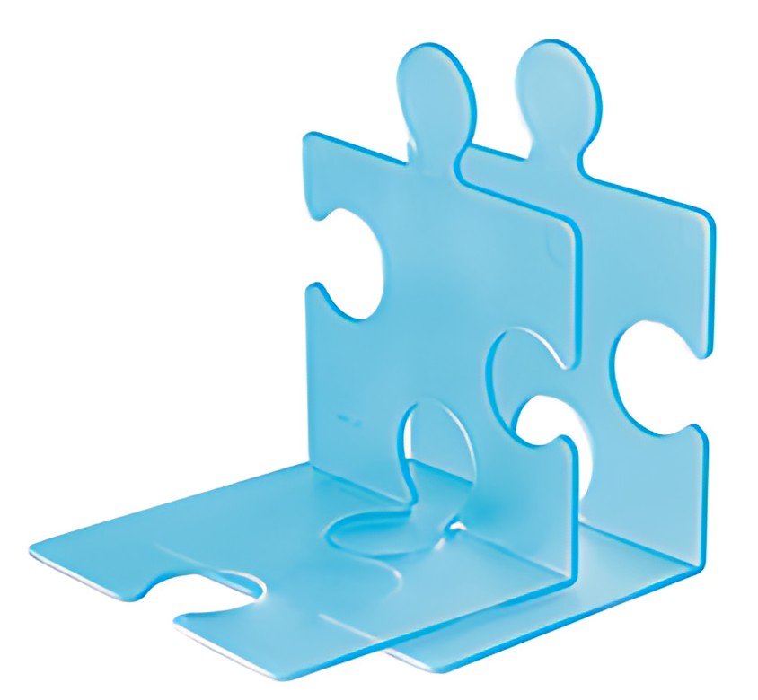 HAN Serre-livres PUZZLE, set de 2, bleu translucide