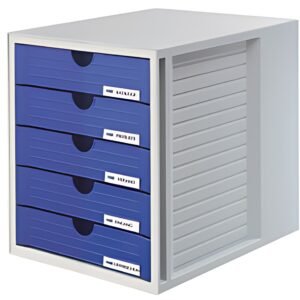 HAN Module de classement SYSTEMBOX, 5 tiroirs, gris/bleu