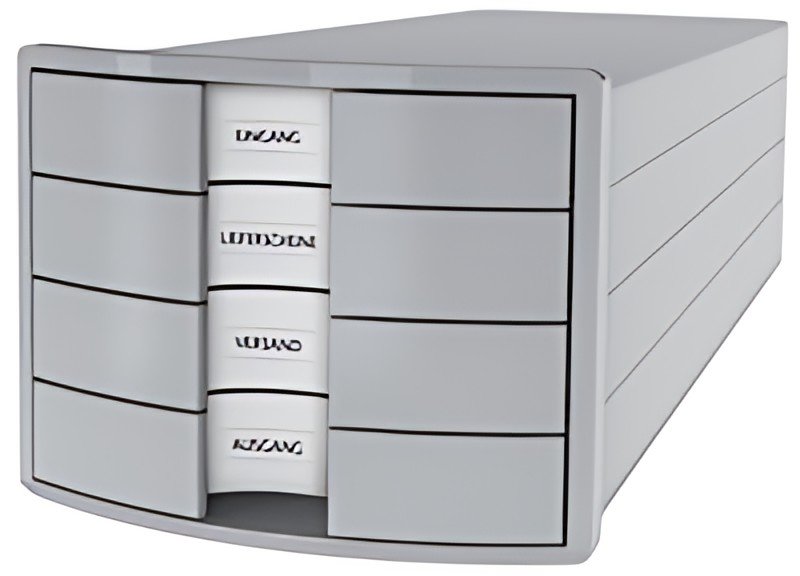 HAN Module de classement IMPULS 2.0, 4 tiroirs, gris/bleu