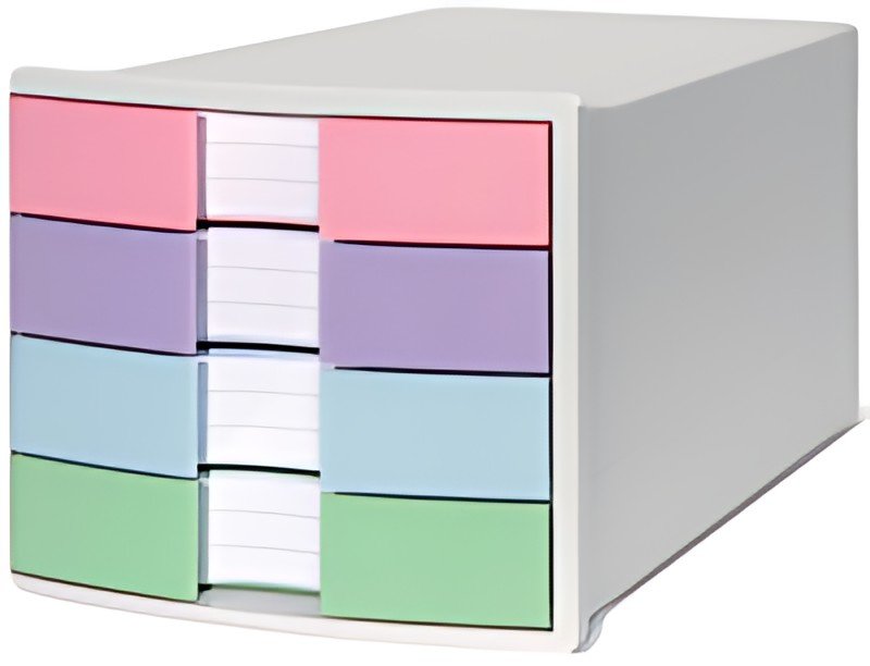 HAN Module de classement IMPULS, 4 tiroirs, blanc/pastel