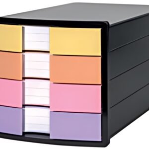 HAN Module de classement IMPULS, 4 tiroirs, noir/pastel