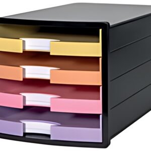 HAN Module de classement IMPULS, 4 tiroirs, noir/pastel