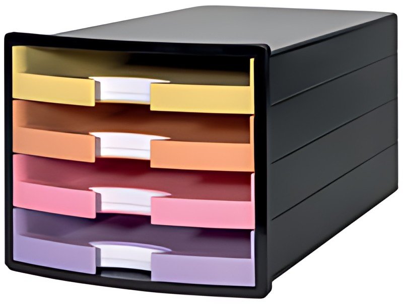 HAN Module de classement IMPULS, 4 tiroirs, noir/pastel