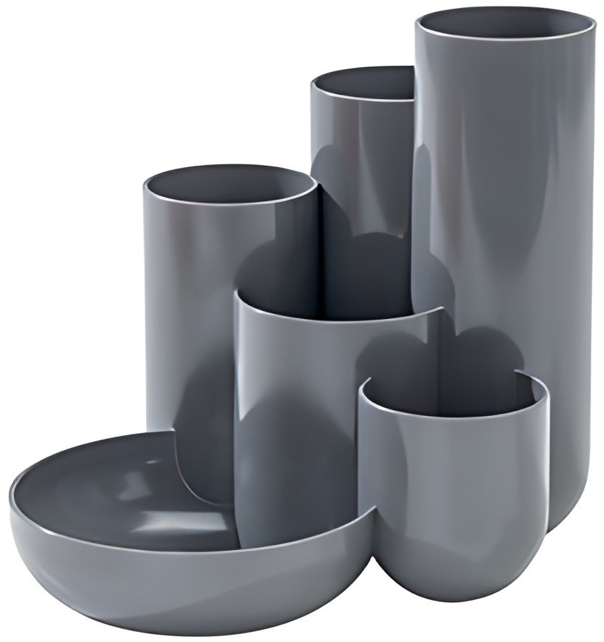HAN Multipot à crayons CAMPUS, 6 pots, gris foncé