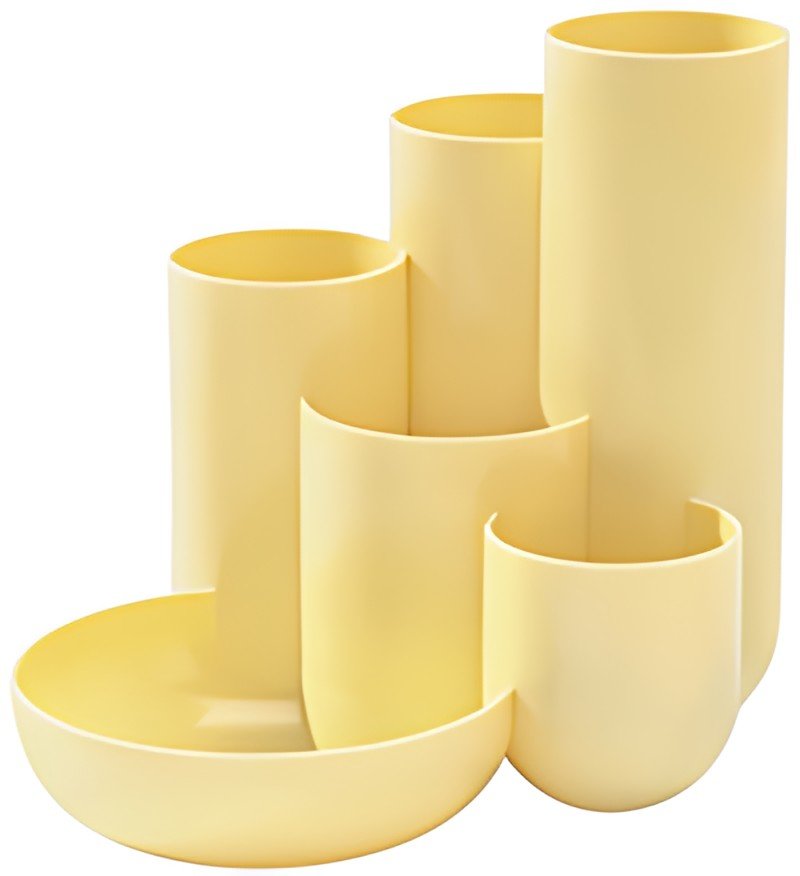 HAN Multipot à crayons CAMPUS, 6 pots, jaune pastel