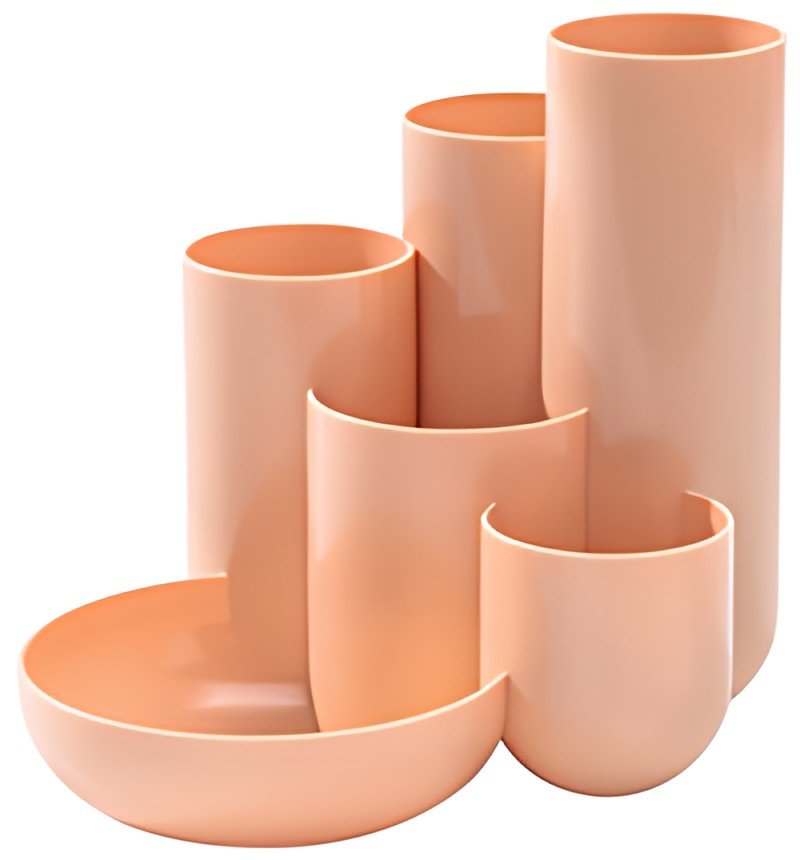 HAN Multipot à crayons CAMPUS, 6 pots, orange pastel