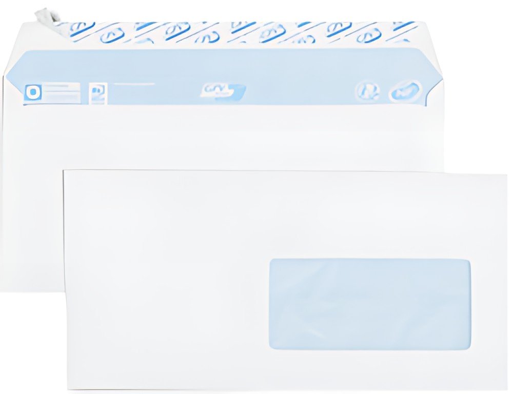 GPV Enveloppes, DL, 110 x 220 mm, avec fenêtre, blanc