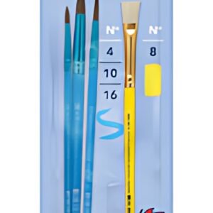 LEFRANC BOURGEOIS Lot de 3 pinceaux Pony + 1 brosse