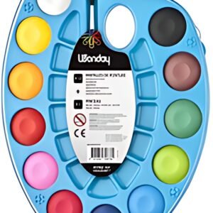 Wonday Boîte de pastilles de peinture, en palette,12 couleur