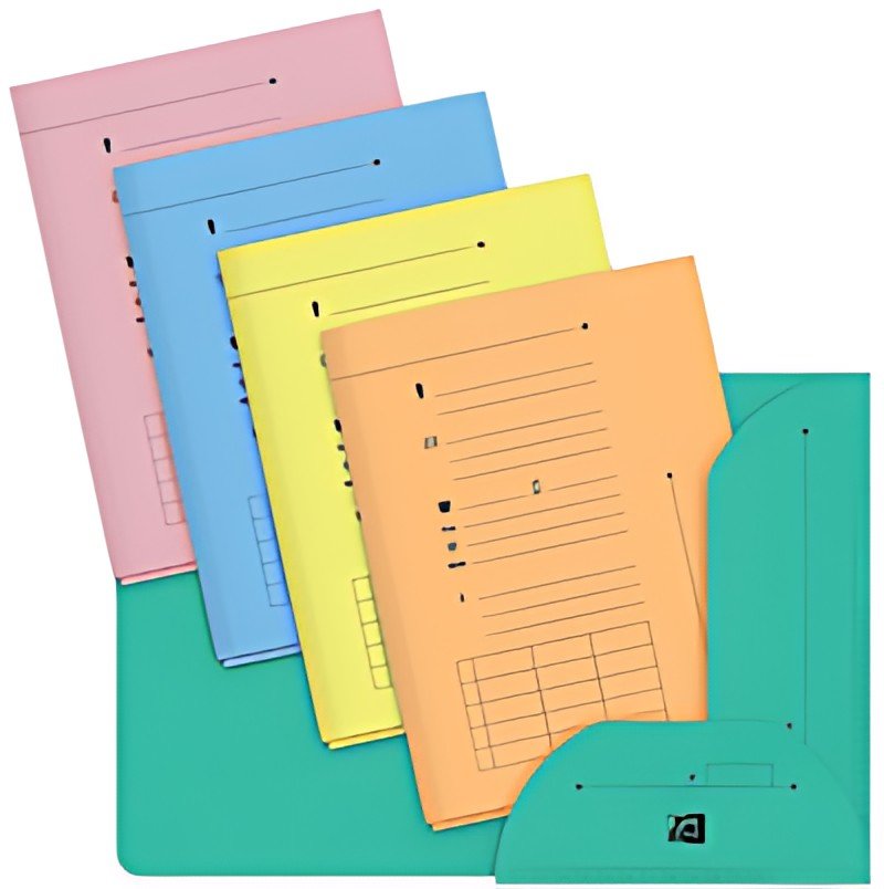 Oxford Chemise sous-dossier PASTEL, 2 rabats, A4, assorti