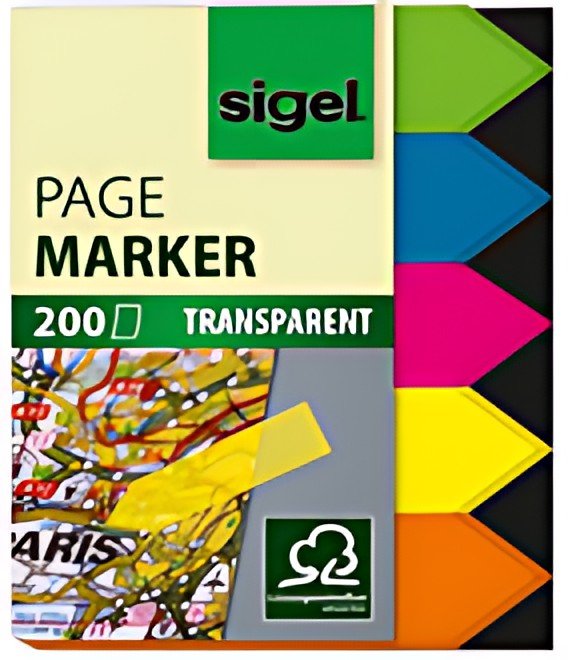 sigel Marque-page repositionnable "Film", flèche, 45 x 12 mm