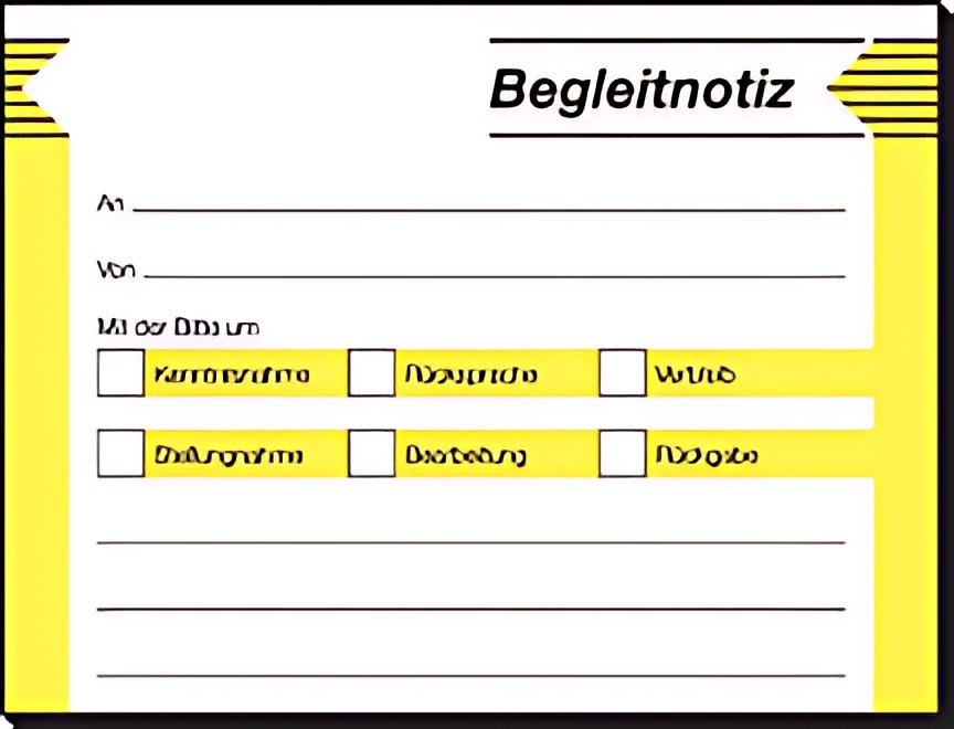 sigel Haftformular "Begleitnotiz", 100 x 75 mm, 50 Blatt