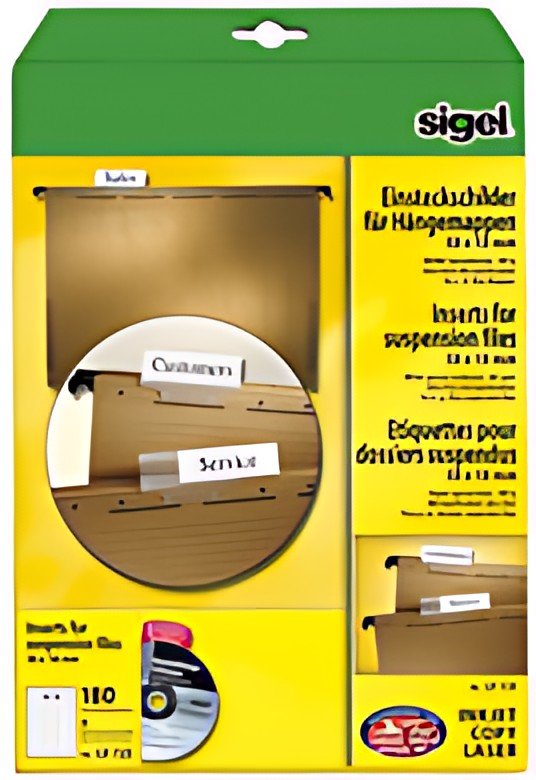 sigel Etiquettes PC pour dossiers suspendus, 60 x 21 mm