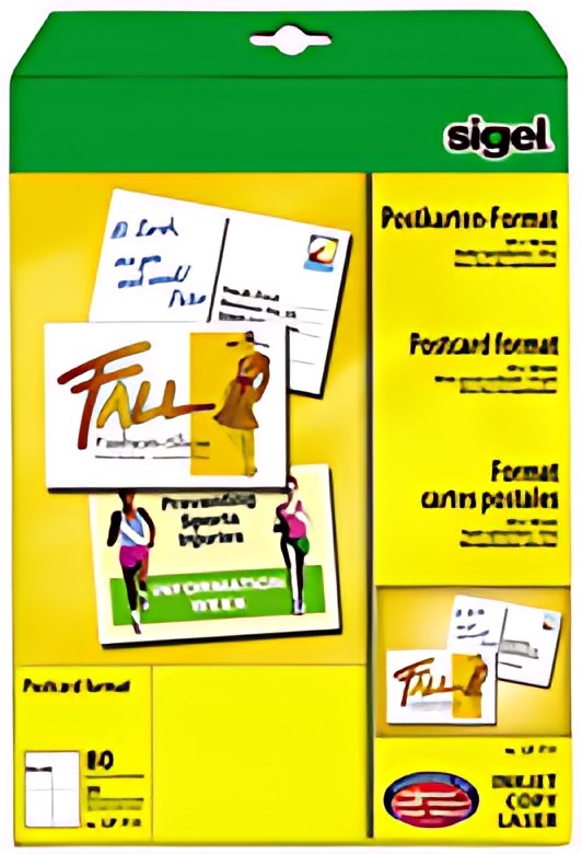 sigel cartes postales PC, A6, 185 g/m2, blanc
