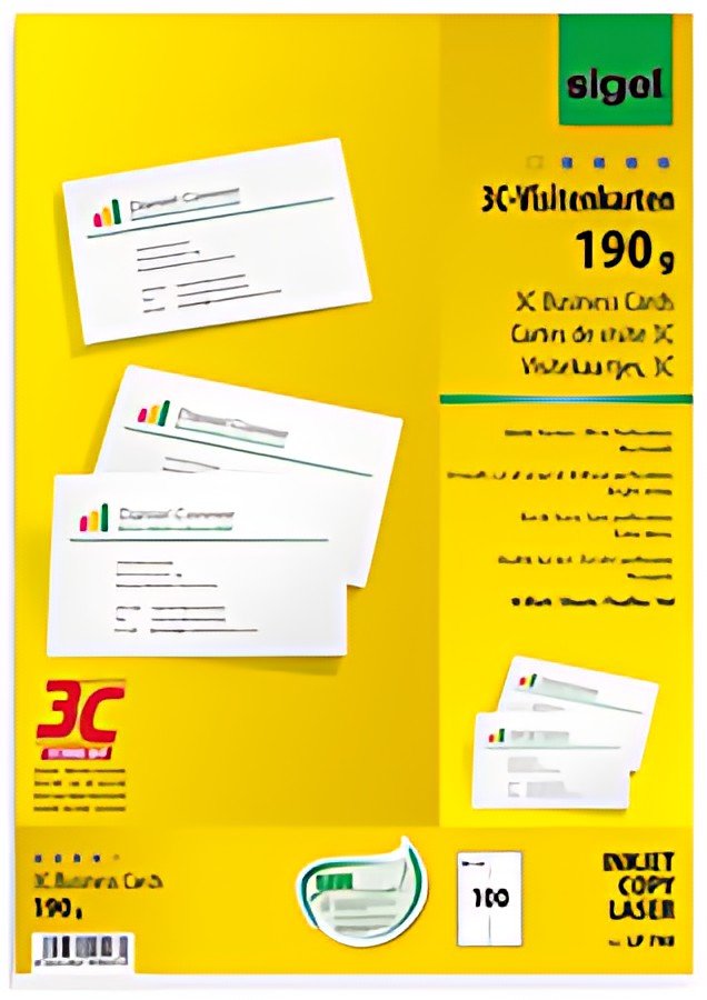 sigel Cartes de visite 3C, 85 x 55 mm, 190 g/m2, extra blanc