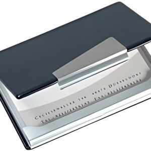 sigel étui pour cartes de visite "aluminium/imitation cuir"