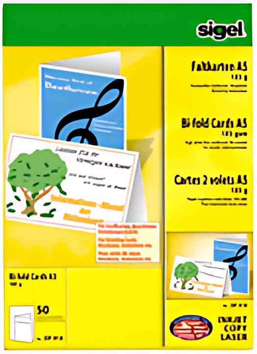 sigel cartes 2 volets pour PC, A6 (A5), 185g/m2, extra blanc