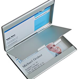 sigel Etui pour cartes de visite "Twin", aluminium, argent