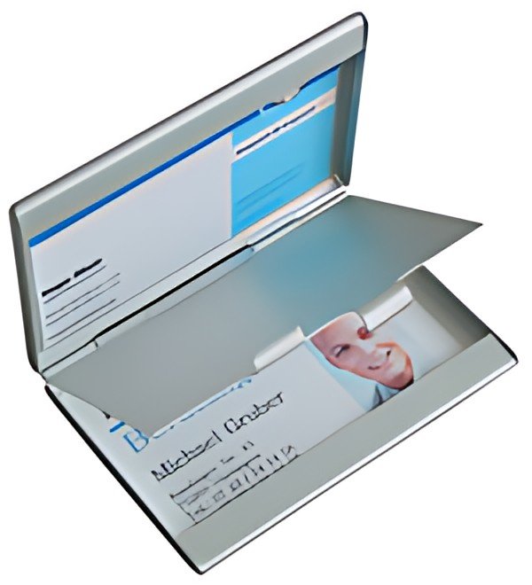 sigel Etui pour cartes de visite "Twin", aluminium, argent