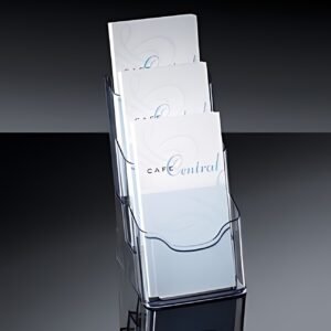 sigel porte-brochures de table "acrylic", DL,3 compartiments