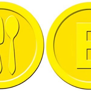 Jetons sigel "Food", en plastique, jaune
