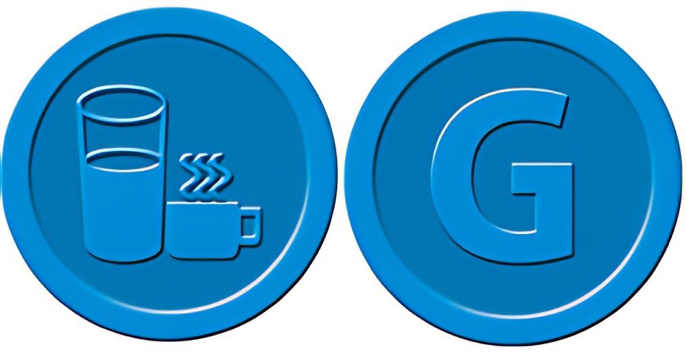 sigel Wertmarken "Getränke", aus Kunststoff, blau