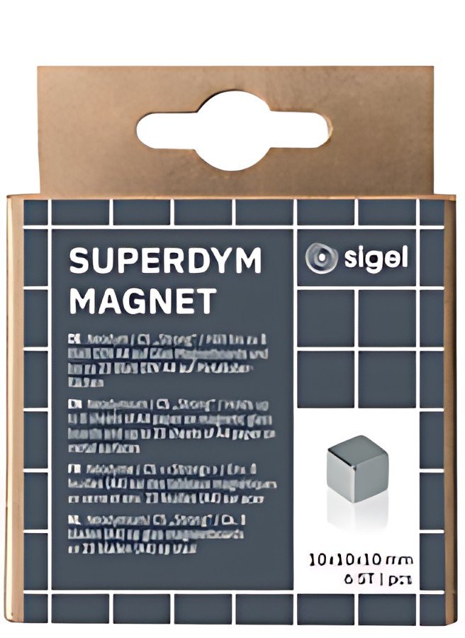 sigel Aimant néodyme cube "Strong" C5, set de 6, argent