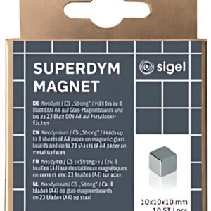 sigel Aimant néodyme cube "Strong" C5, set de 10, argent