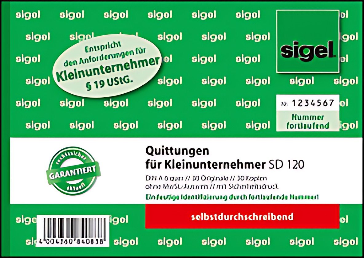 livret de formulaires sigel "Reçu" pour les petites entreprises
