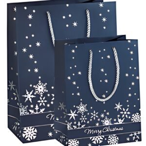 sigel Sac cadeau de Noël "Silver Snowflakes", petit