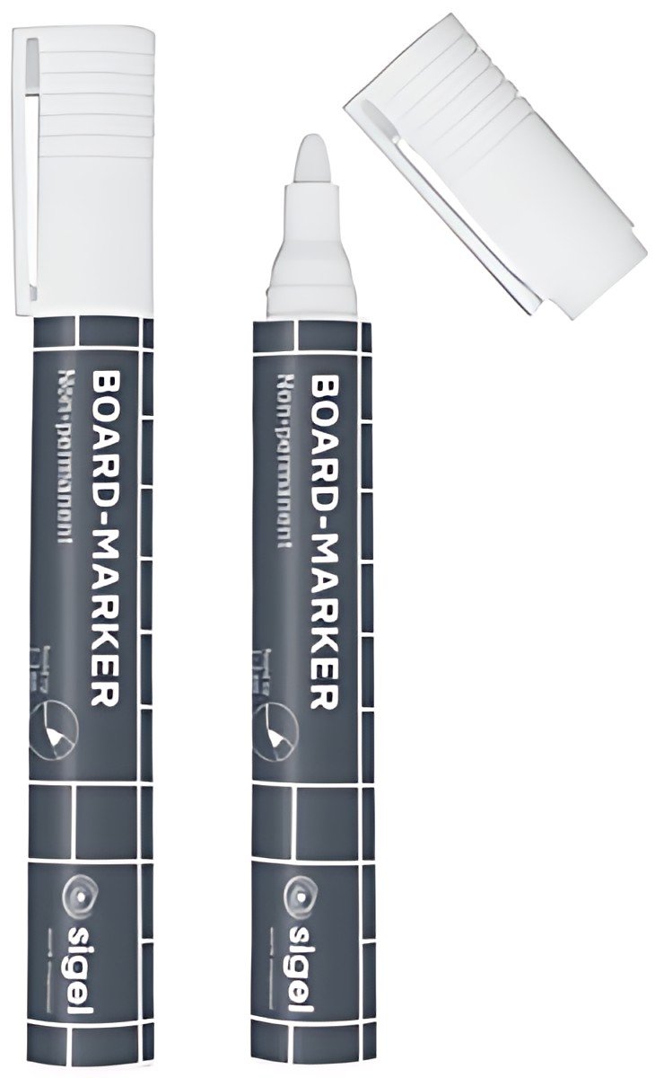 sigel Marqueur universel, pointe ogive: 2 - 3 mm, blanc