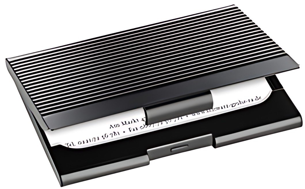 sigel Étui pour cartes de visite, métal, noir mat
