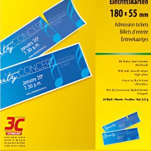 sigel Billet d'entrée, 180 x 55 mm, imprimable, extra blanc
