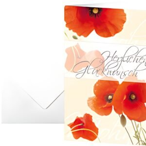 sigel Glückwunschkarte "Red Poppies", (B)115 x (H)170 mm
